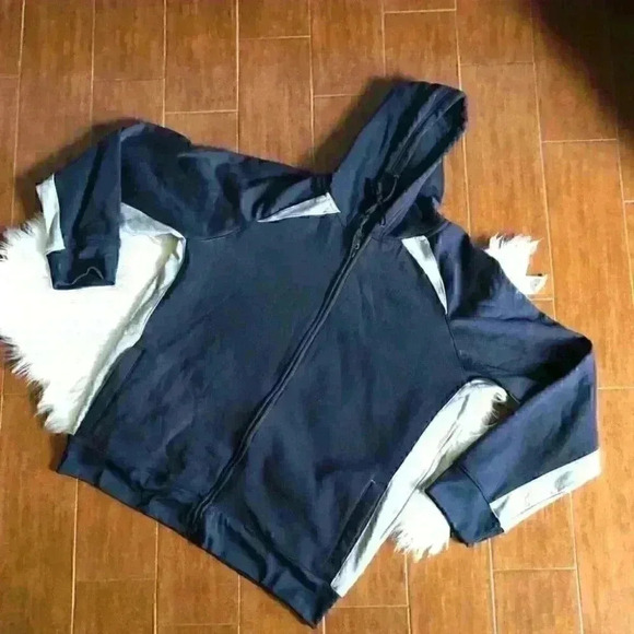 ATHLETEC zip hoodie mens gray blue size XL PTP 23" - Picture 1 of 4